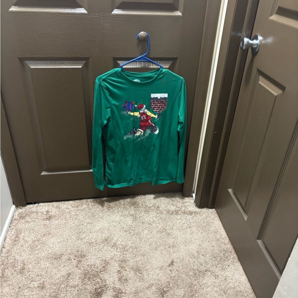 Kids Green Graphic Long Sleeve Shirt